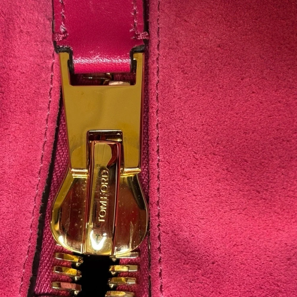 Tom Ford | Rare Suede Zip-Trim Duffel | Fuchsia Pink | 12”